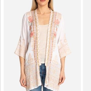 White embroidered kimono